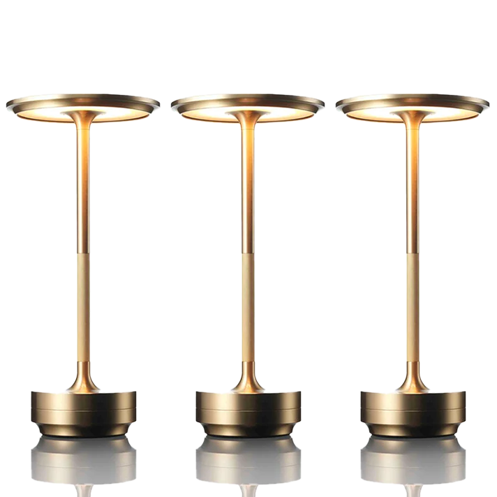 3x Metallic Cordless Table Lamp